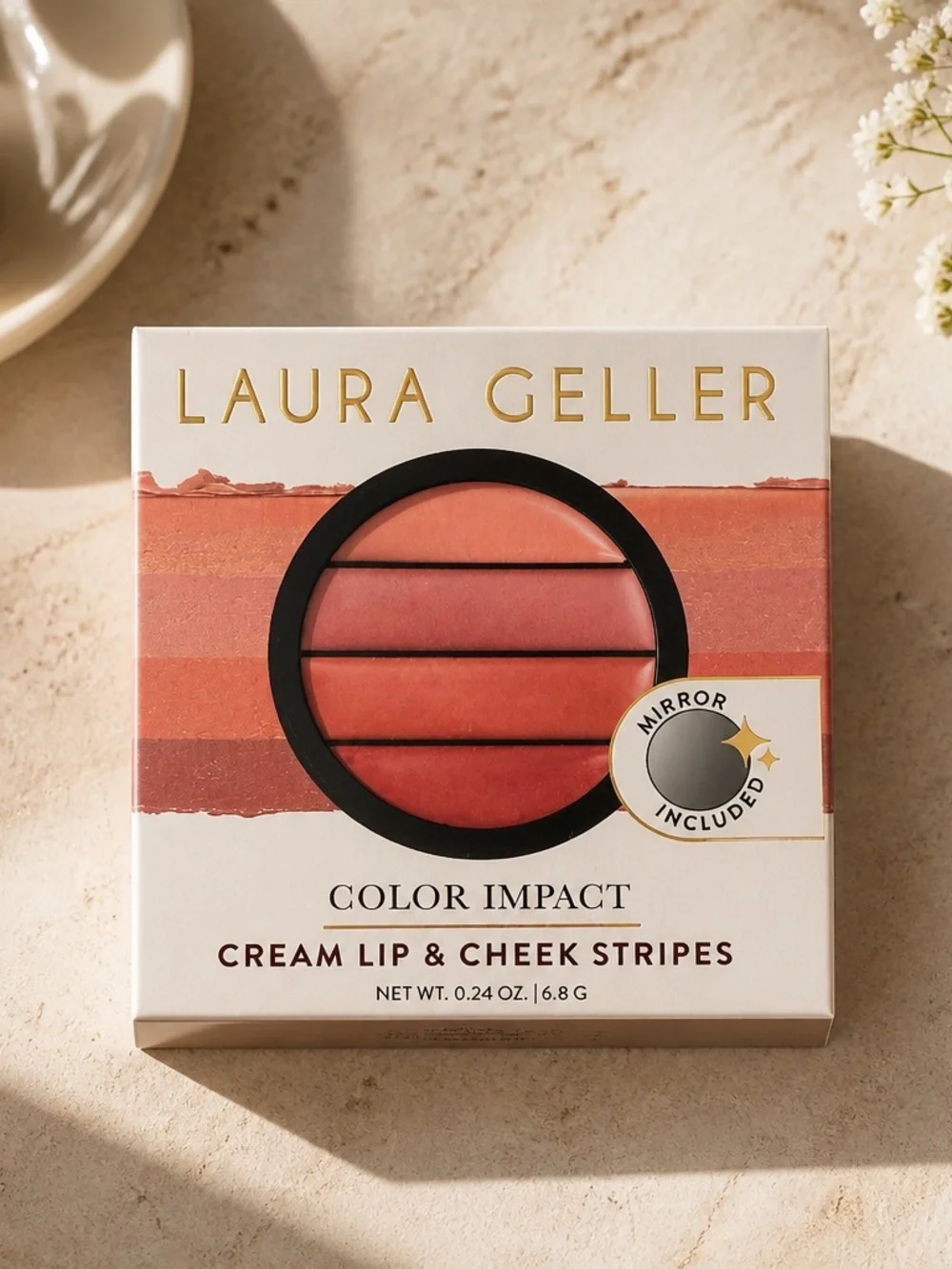 Laura Geller Color Impact Cream Lip & Cheek Stripes with Mirror